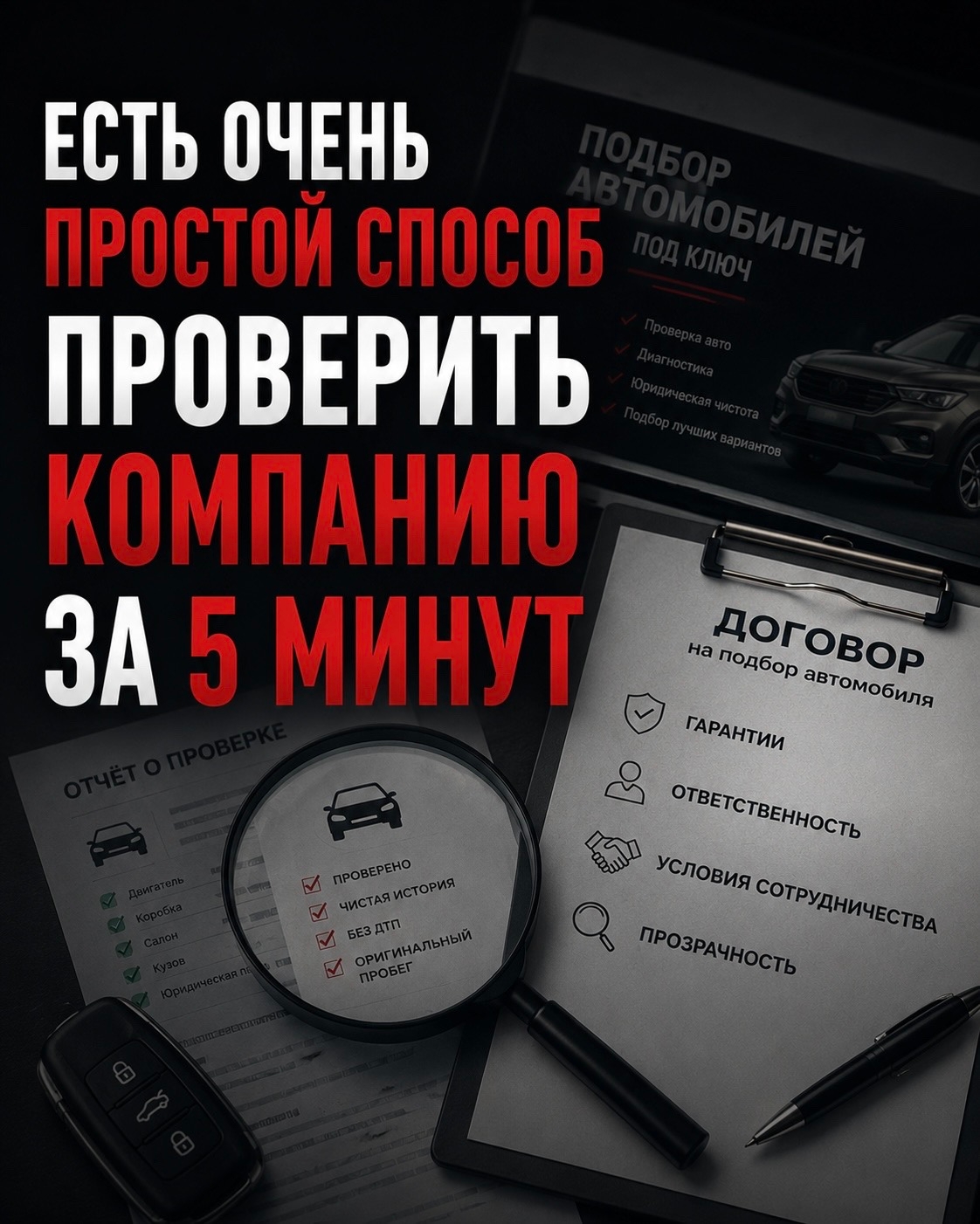 Как проверить компанию по подбору автомобиля за 5 минут